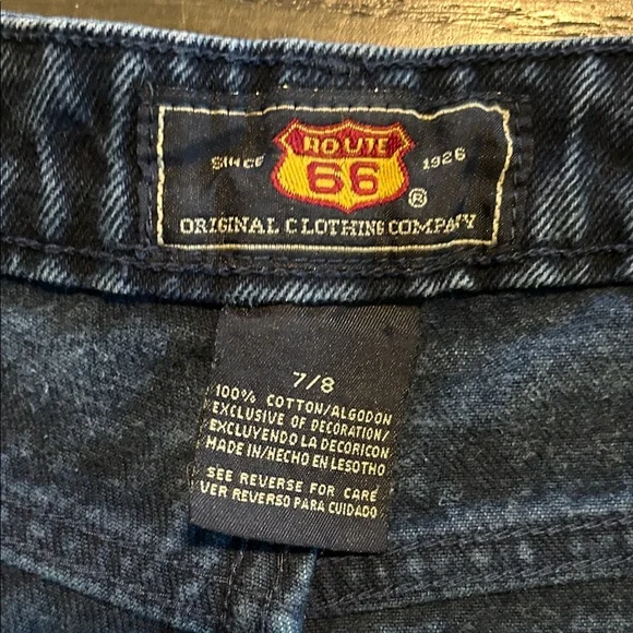 Vintage Route 66 Blue Denim Women's Jean Shorts - Picture 3 of 4